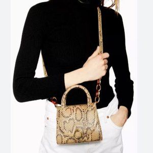 Topshop Marley Snake Print Mini Bag
